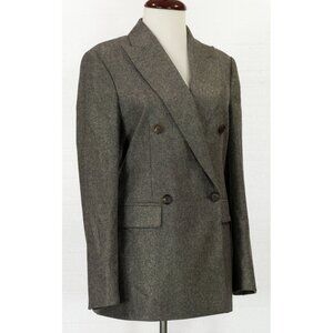 $4995 BRUNELLO CUCINELLI GRAY METALLIC WOOL BLEND BLAZER SIZE 40